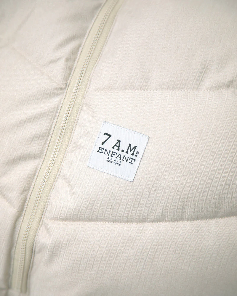 7AM Car Seat Cocoon Tundra - Heather Beige - White Faux Fur - Image 4