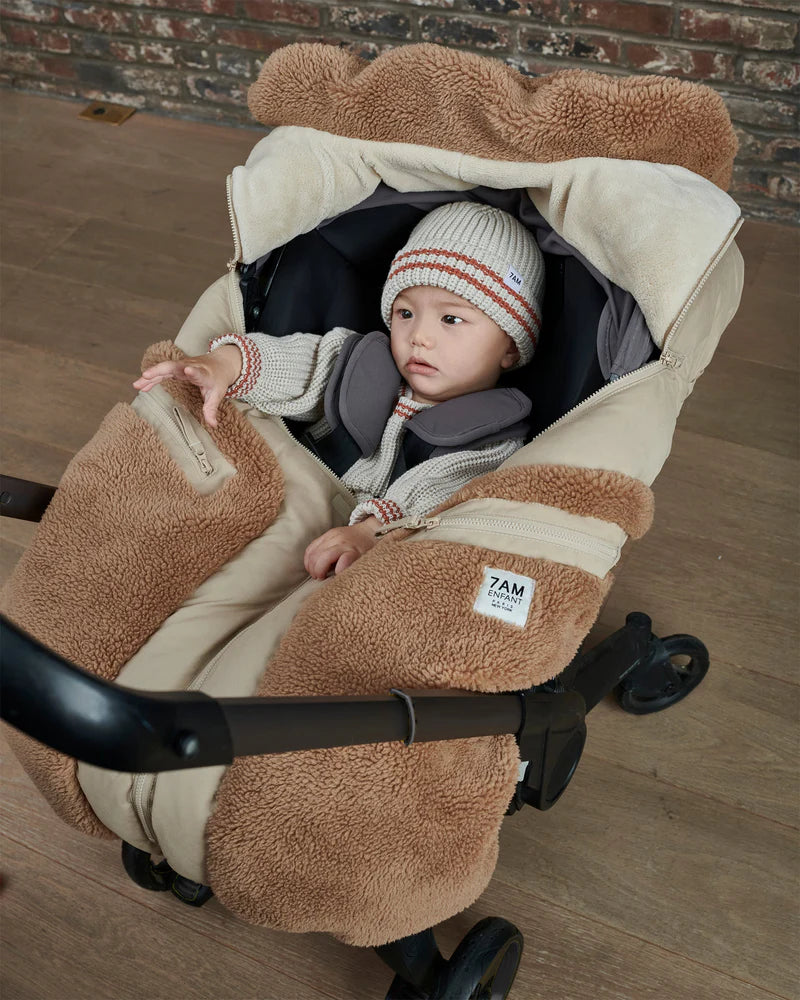 7AM Car Seat Cover Cocoon - Cappuccino Appliqué - Image 2