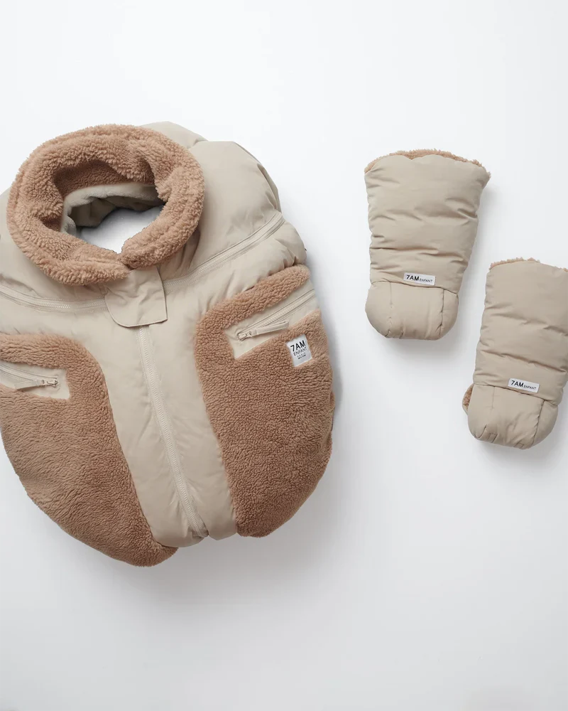 7AM Car Seat Cover Cocoon - Cappuccino Appliqué - Image 3