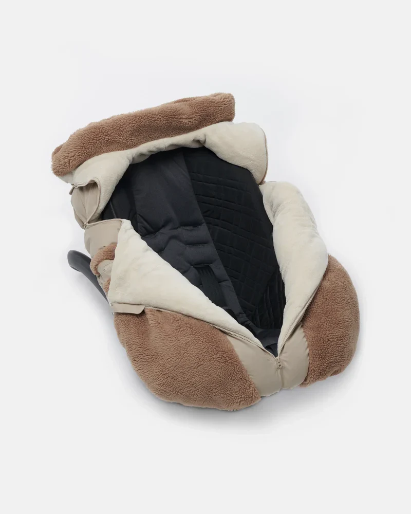 7AM Car Seat Cover Cocoon - Cappuccino Appliqué - Image 5