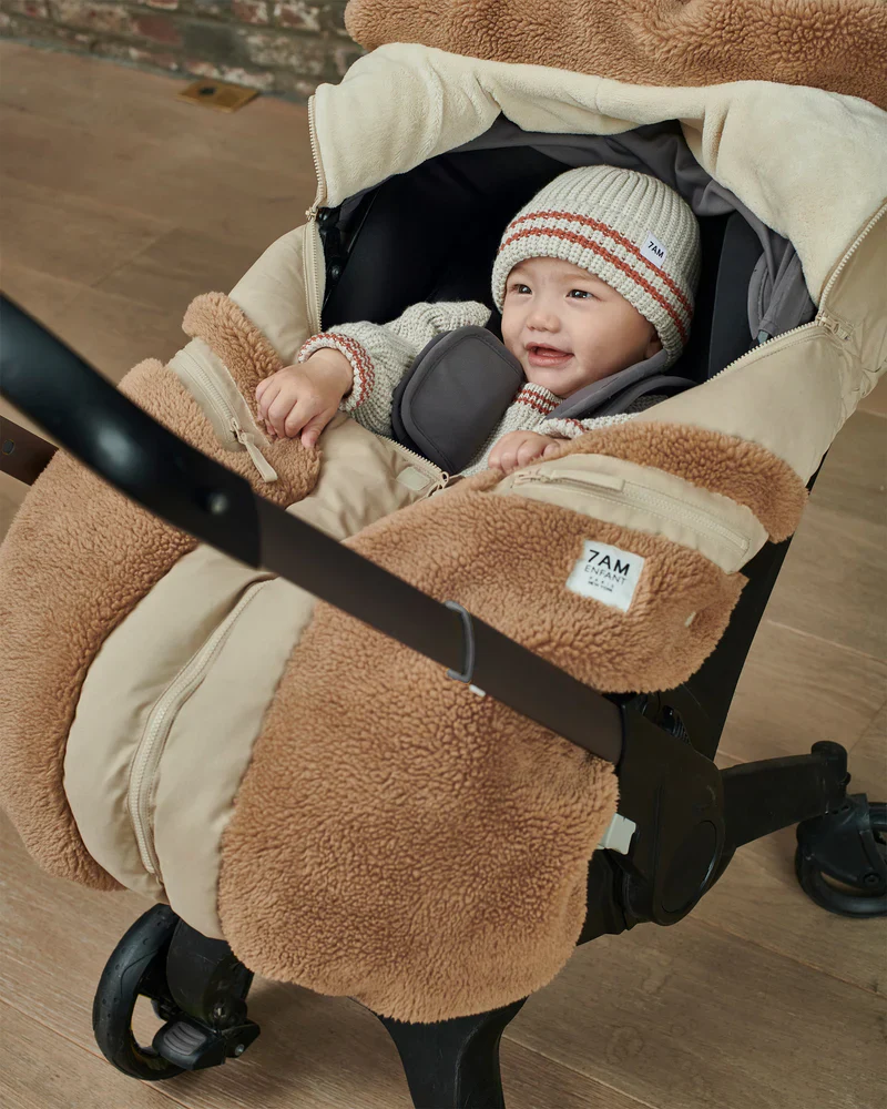 7AM Car Seat Cover Cocoon - Cappuccino Appliqué - Image 7