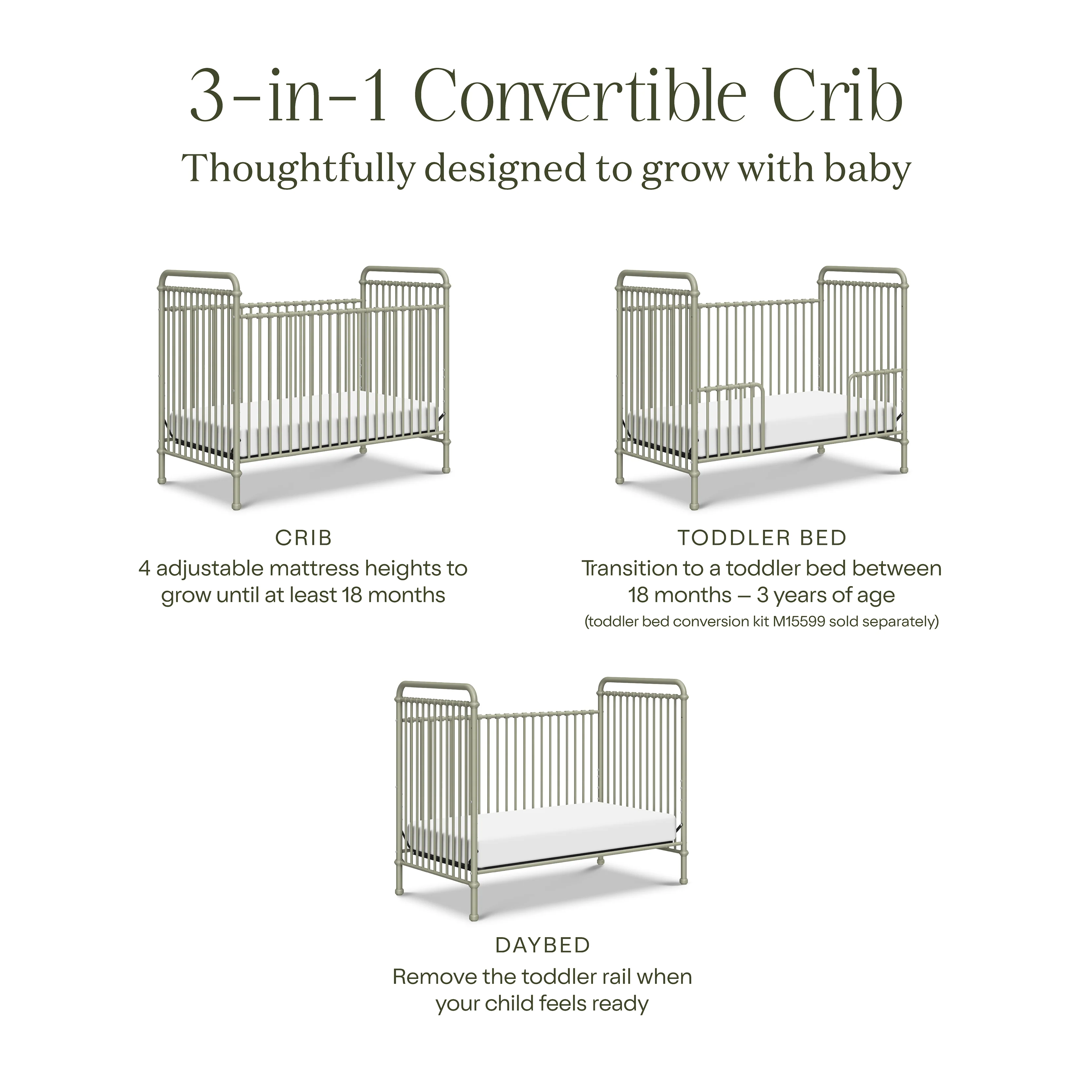 Namesake Abigail 3 in 1 Convertible Crib - Image 33