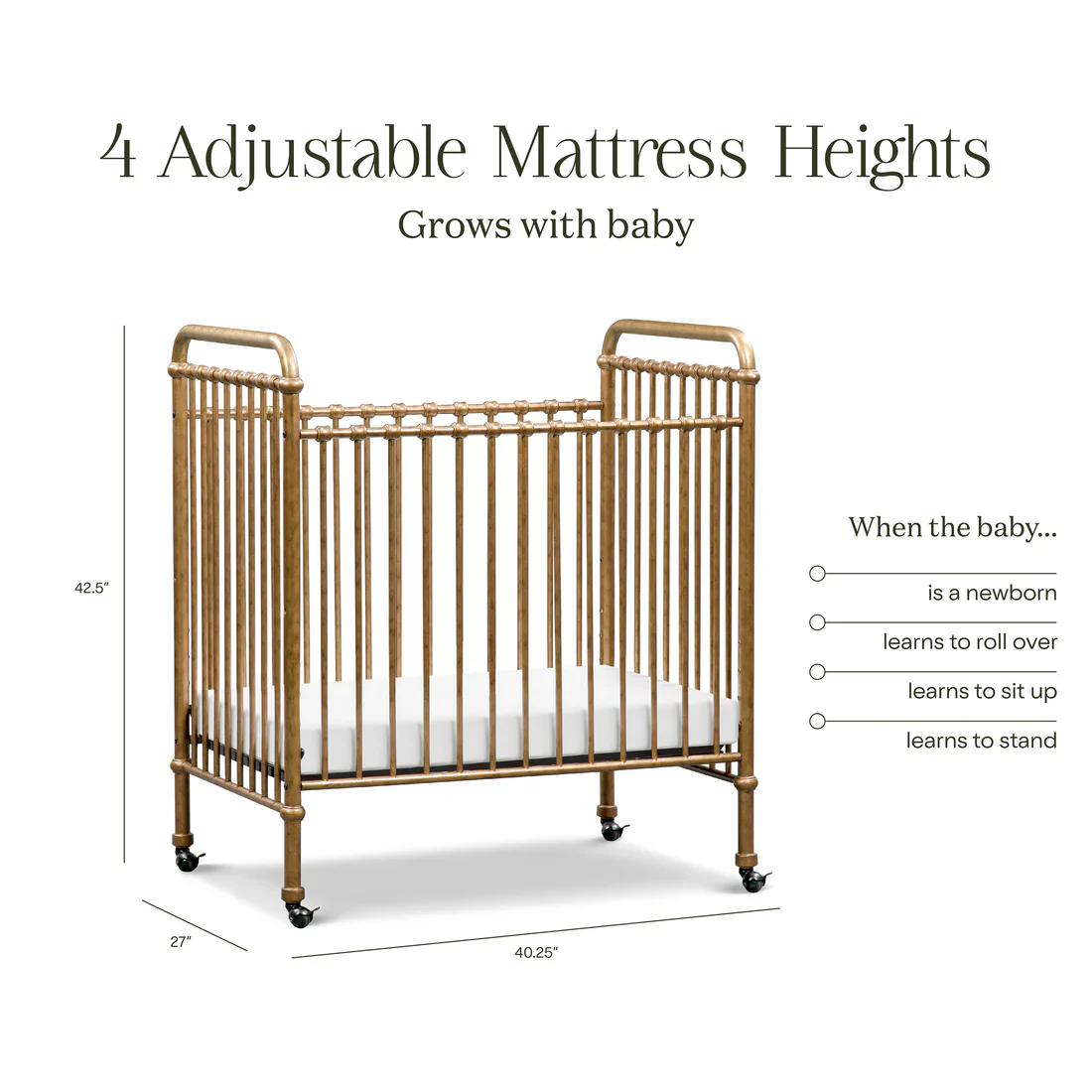 Abigail 3 in 1 Convertible Mini Crib - Image 7
