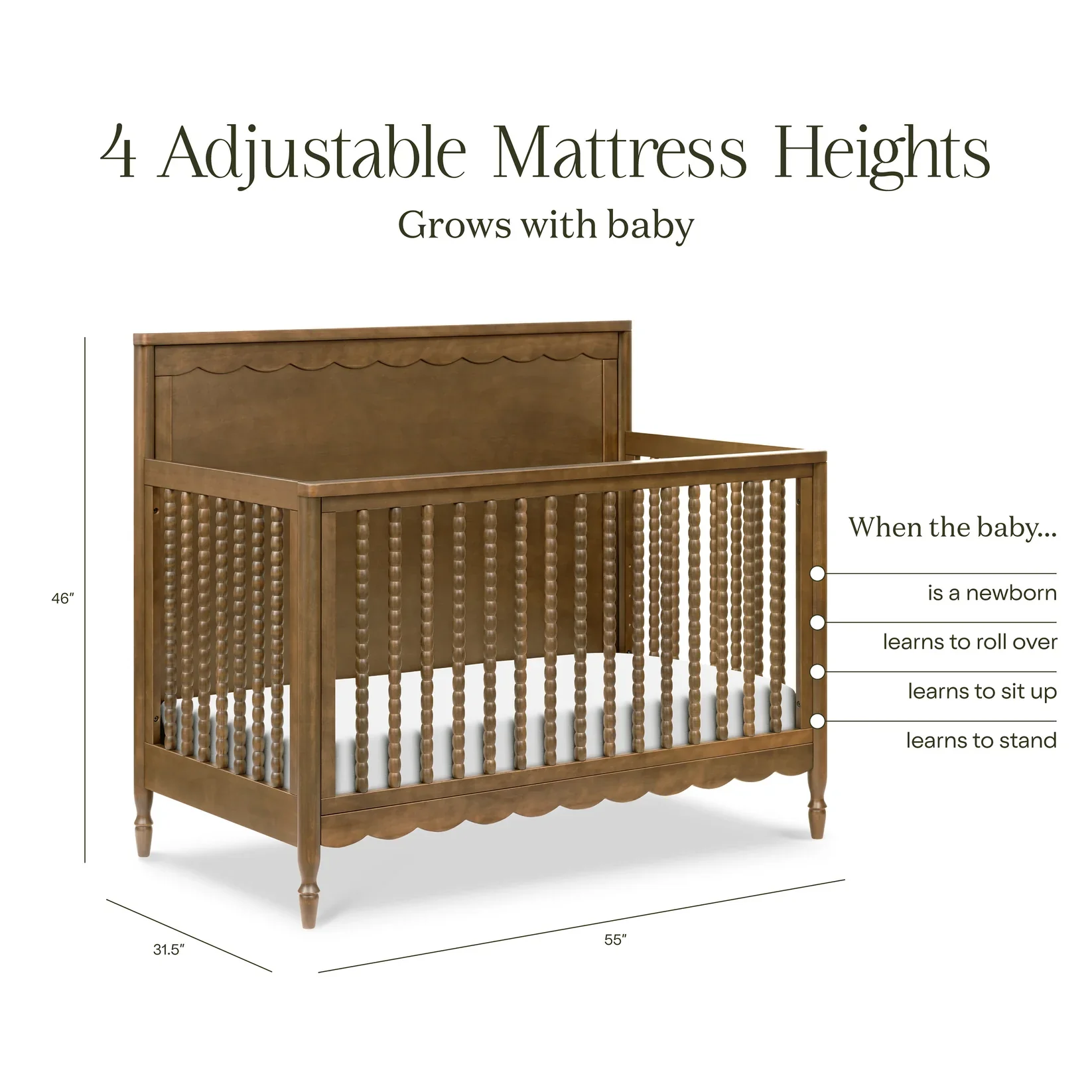 Ambrosia 4 in 1 Convertible Crib - Image 11