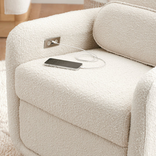Arc Electronic Recliner and Swivel Glider in Boucle - Image 7