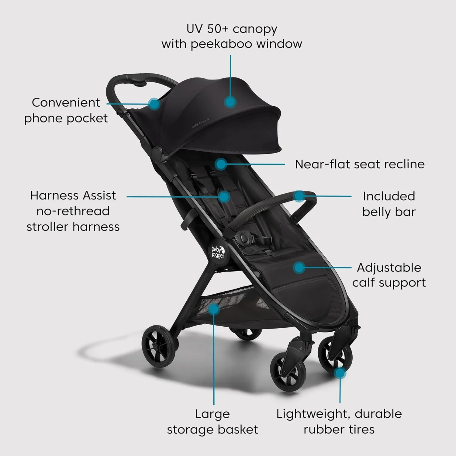 Baby Jogger City Tour™ 2 Eco stroller in Eco Black - Image 4