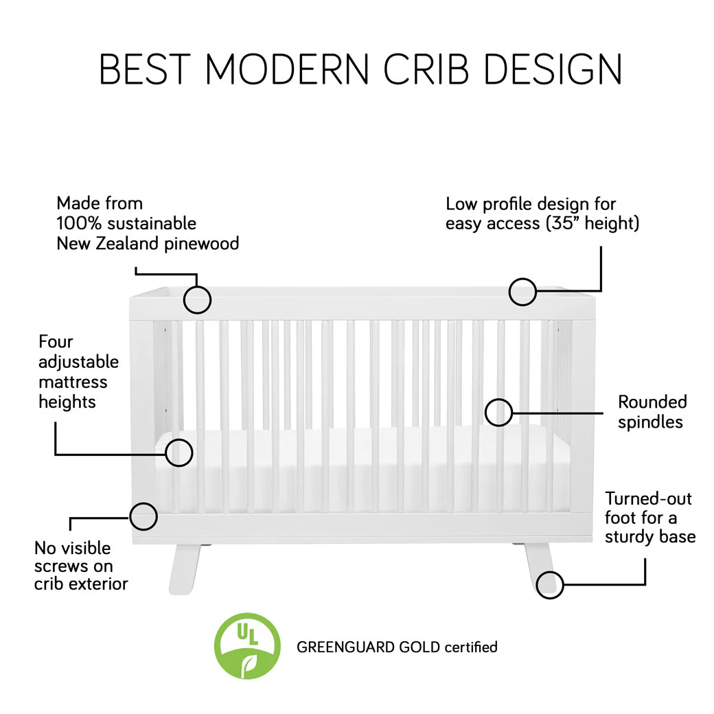 Hudson 3 in 1 Convertible Crib + Toddler Rail - Image 11