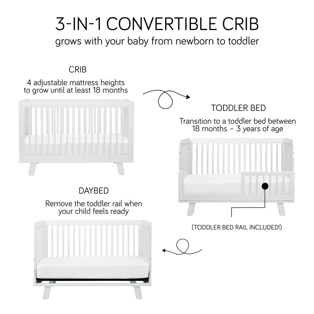 Hudson 3 in 1 Convertible Crib + Toddler Rail - Image 12