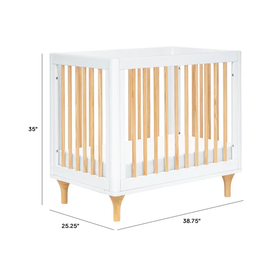 Lolly 4 in 1 Convertible Mini Crib and Twin Bed w/Toddler Bed Conversion Kit in White/Natural - Image 8