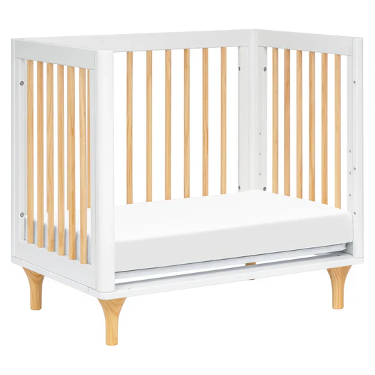 Lolly 4 in 1 Convertible Mini Crib and Twin Bed w/Toddler Bed Conversion Kit in White/Natural - Image 9