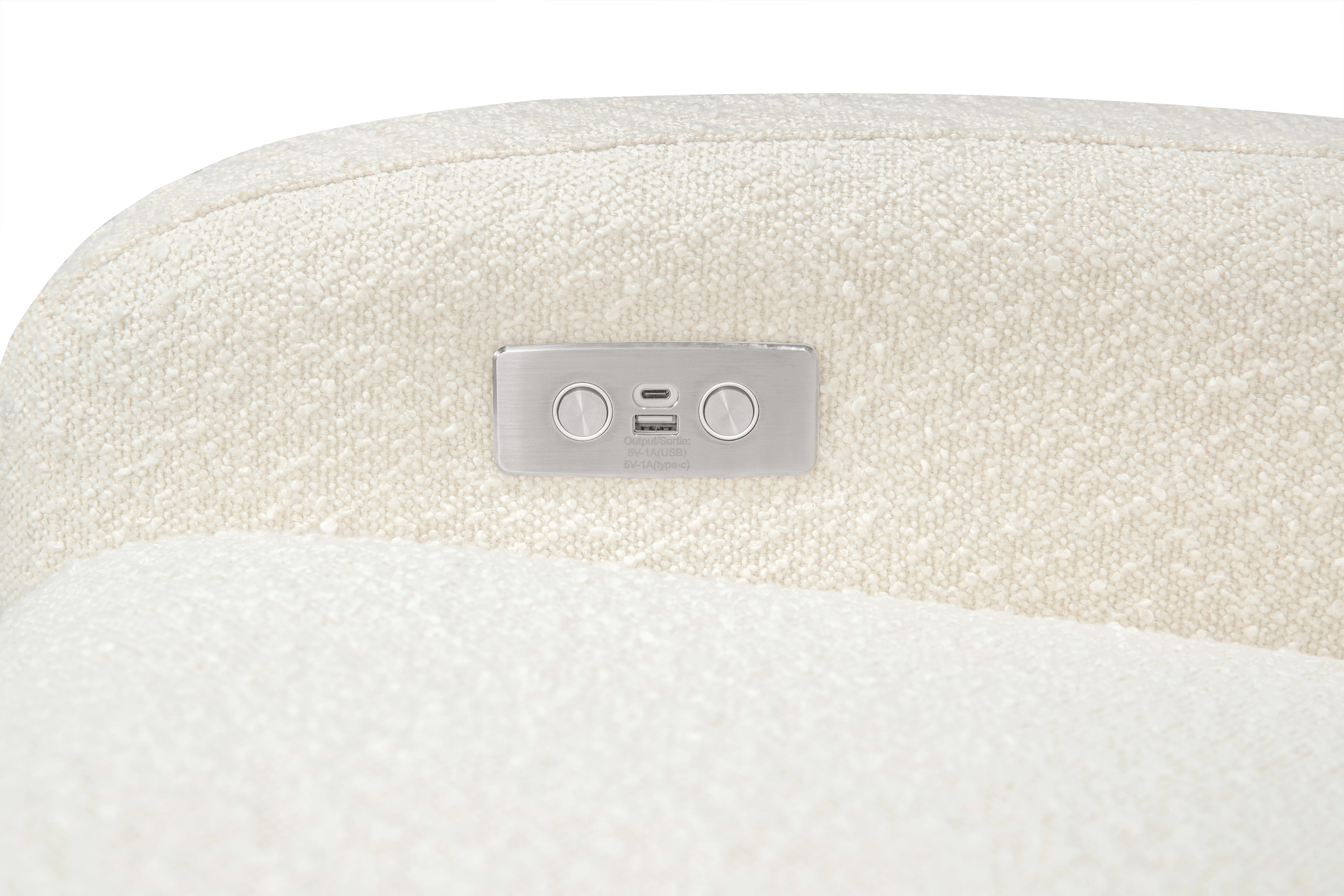 Babyletto Nami Electronic Recliner and Swivel Glider in Boucle Fabric with USB Port - Image 5