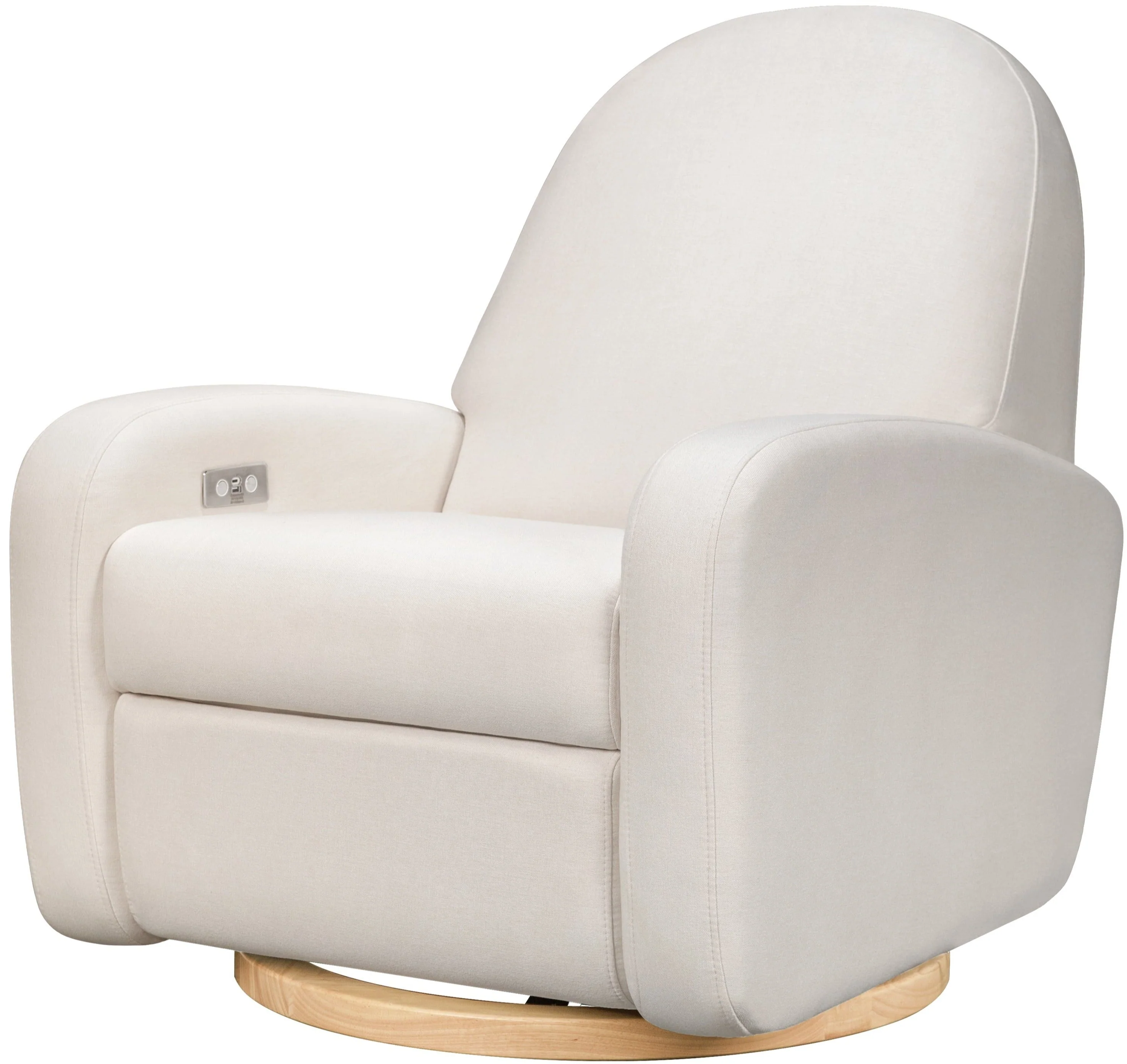 Babyletto Nami Electronic Recliner and Swivel Glider in Cream Eco Performance Fabric with USB Port