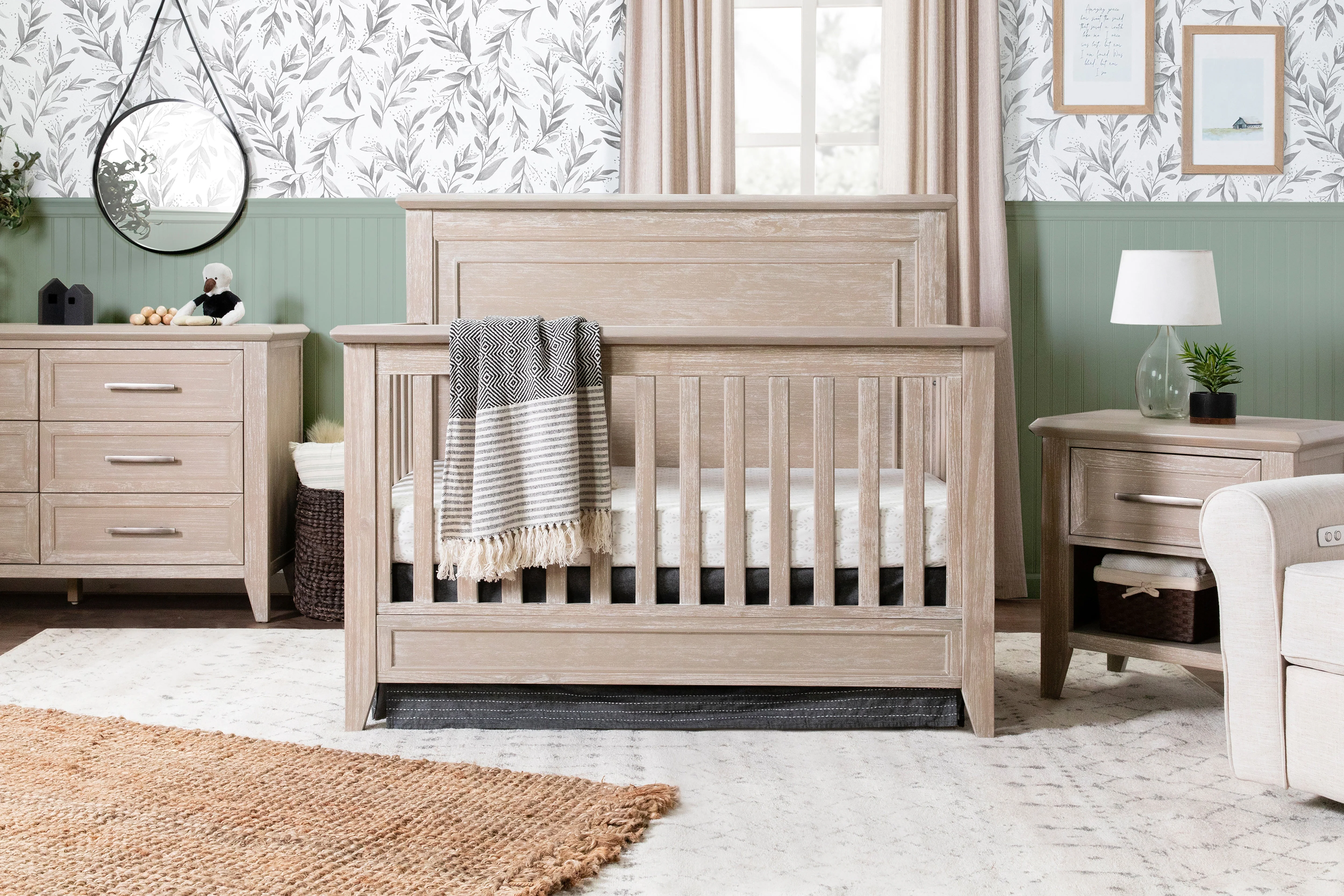 Monogram by Namesake Barrow Rustic 4 in 1 Convertible Flat Top Crib in Sandbar - Image 3