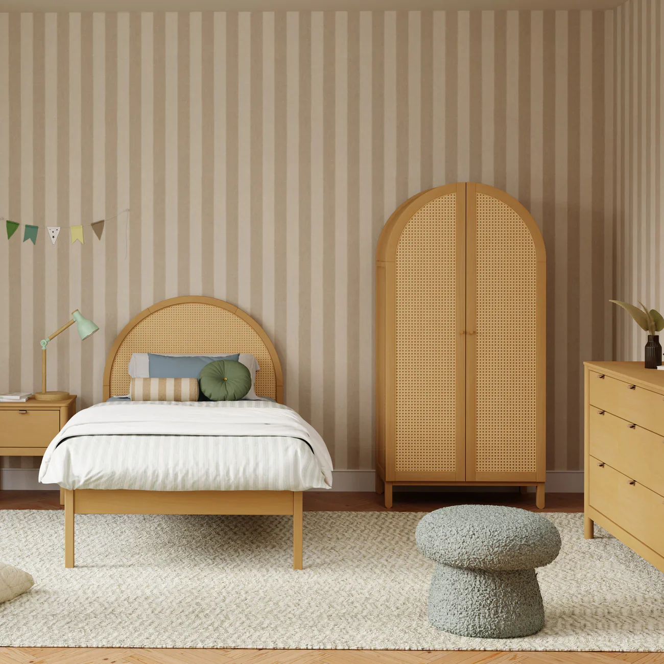 Blkids Bondi Cane Armoire in Honey - Image 3