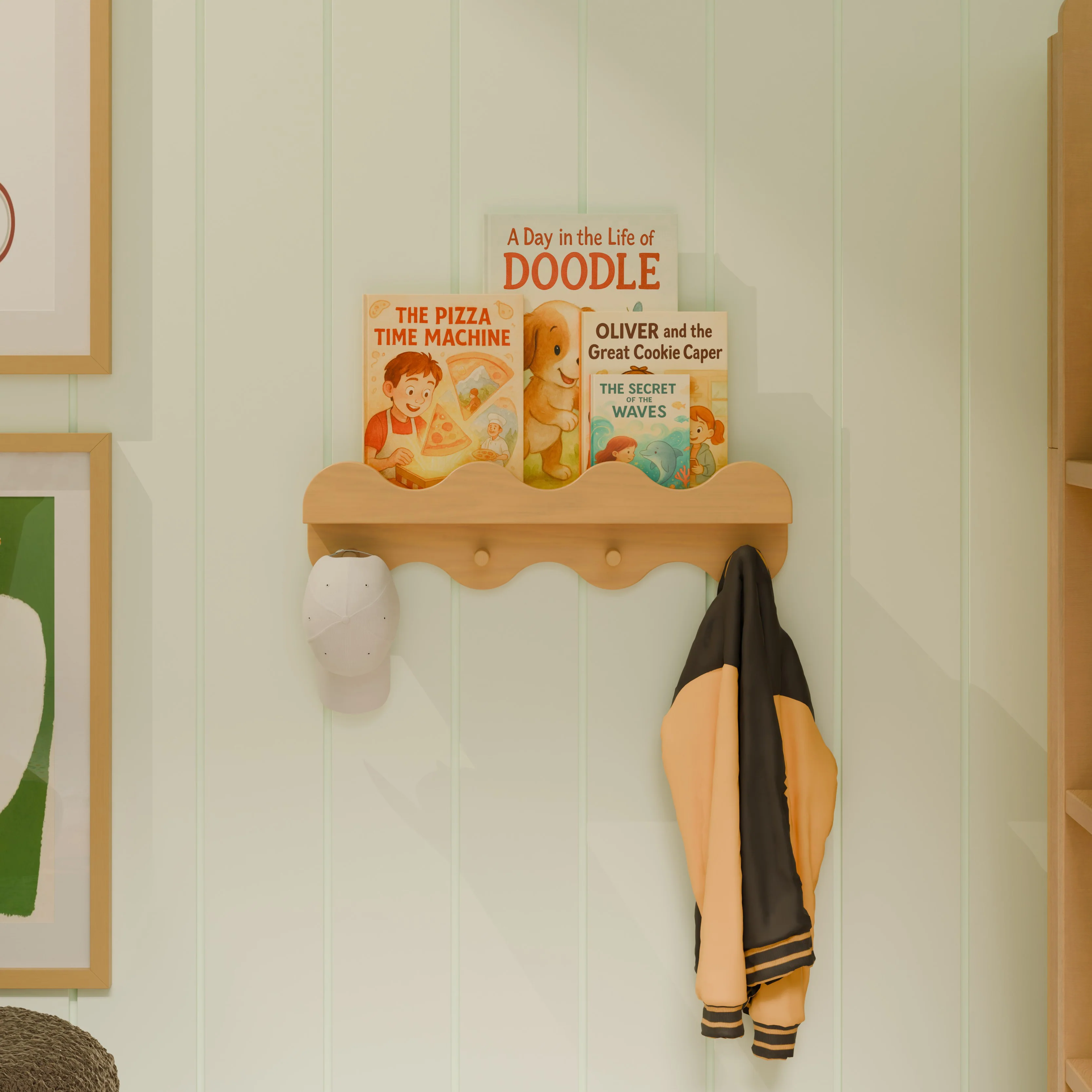 Blkids Lido Wave Book Shelf with Hooks - Image 6