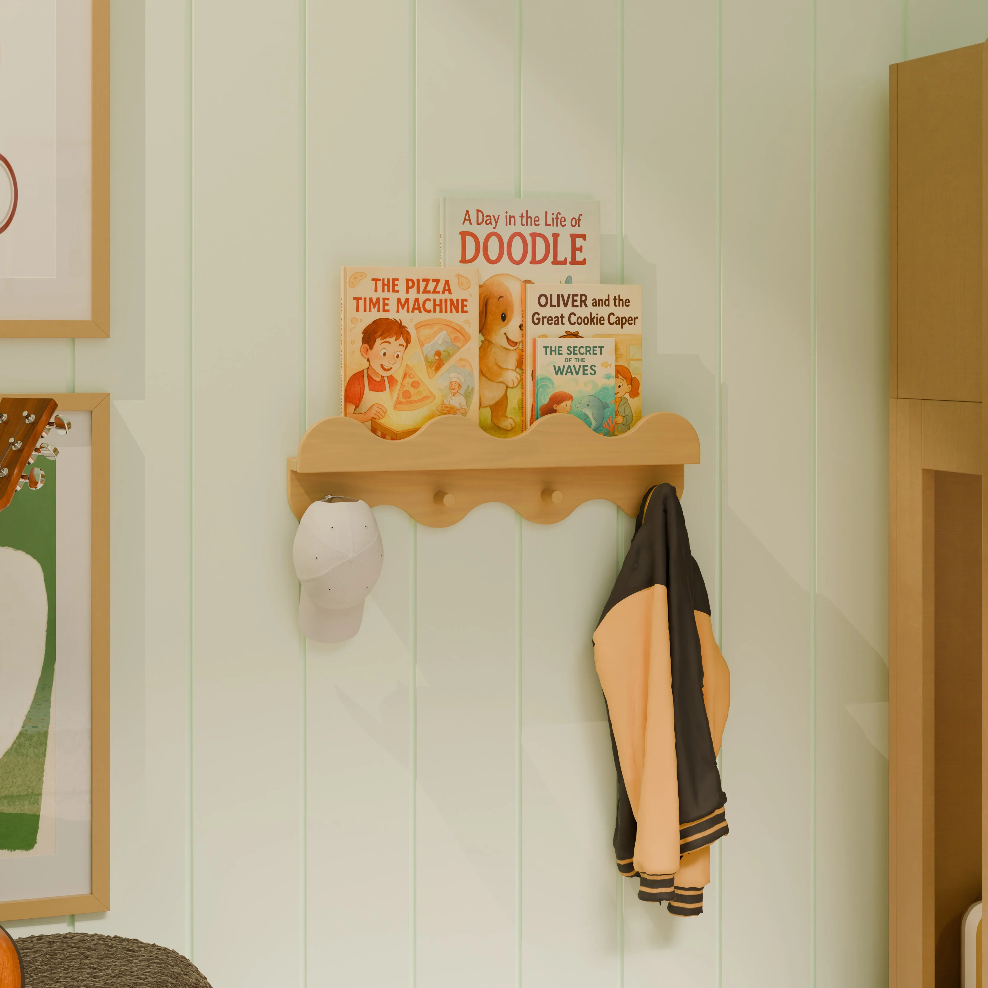 Blkids Lido Wave Book Shelf with Hooks - Image 7