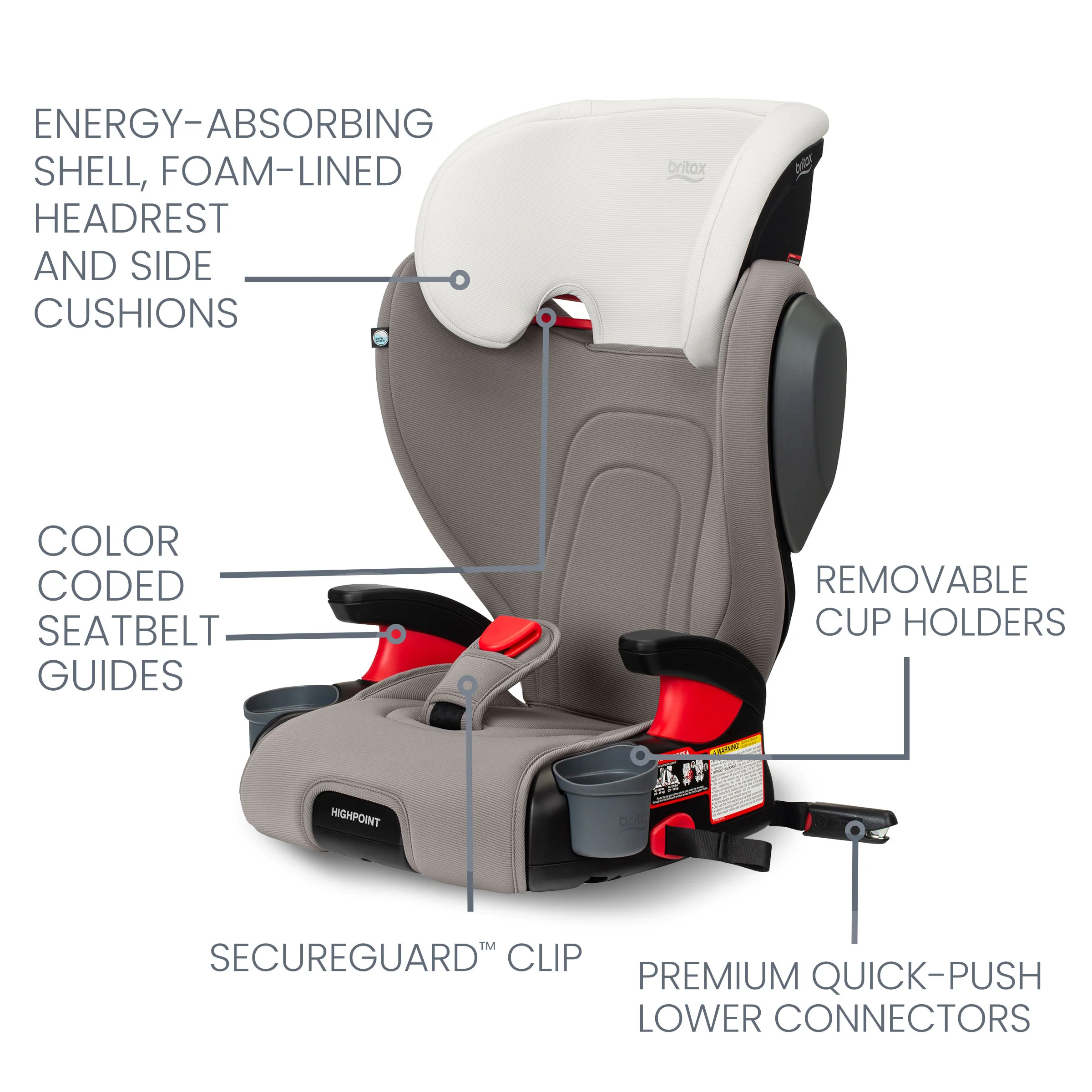 Britax Highpoint 2 Stage Belt Positioning Booster Car Seat - Image 15
