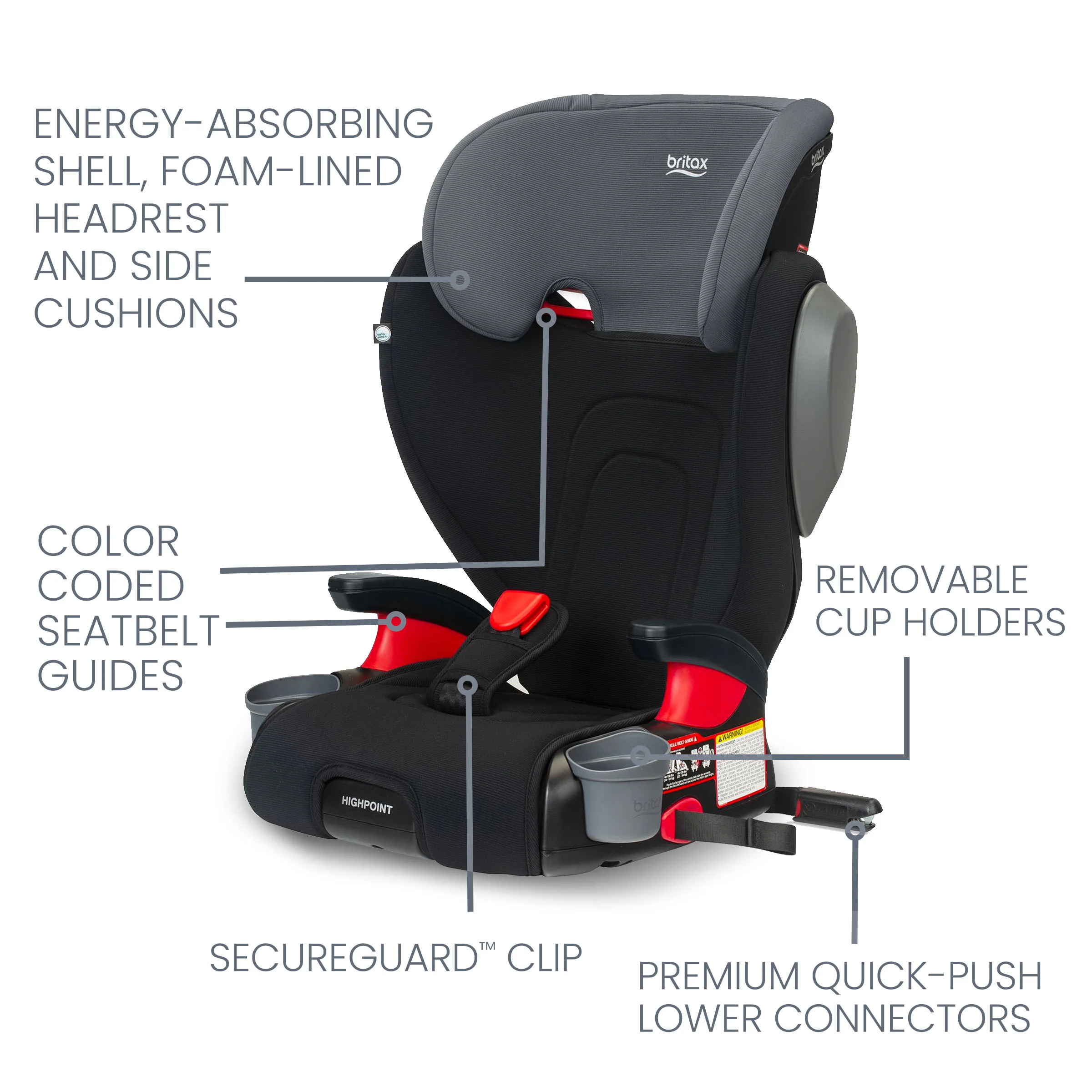 Britax Highpoint 2 Stage Belt Positioning Booster Car Seat - Image 5
