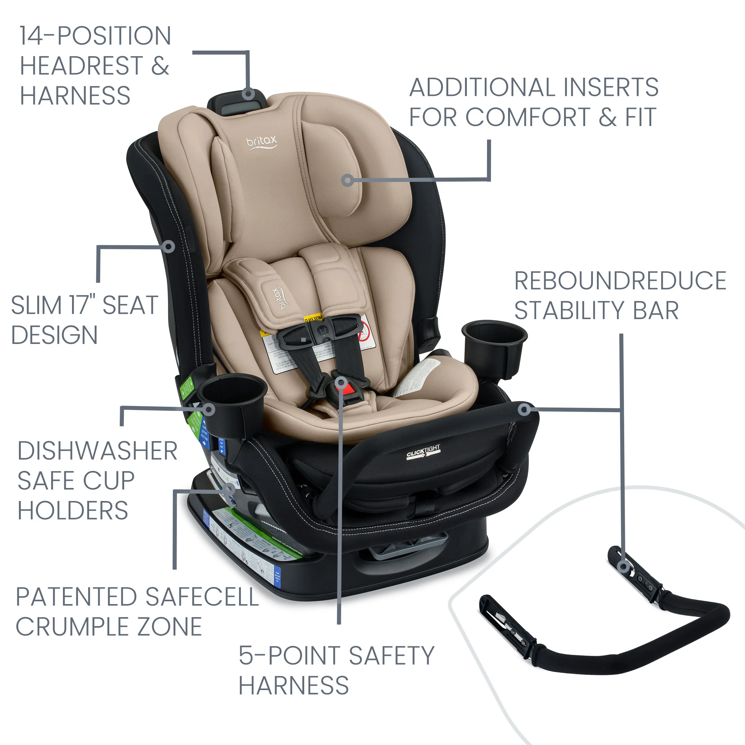 Britax Poplar S Convertible Car Seat - Image 6