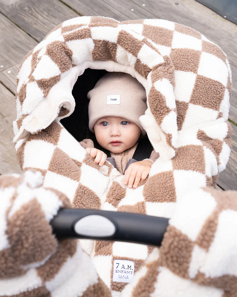 7AM Car Seat Cocoon Checker Berber 0-12M - Image 4