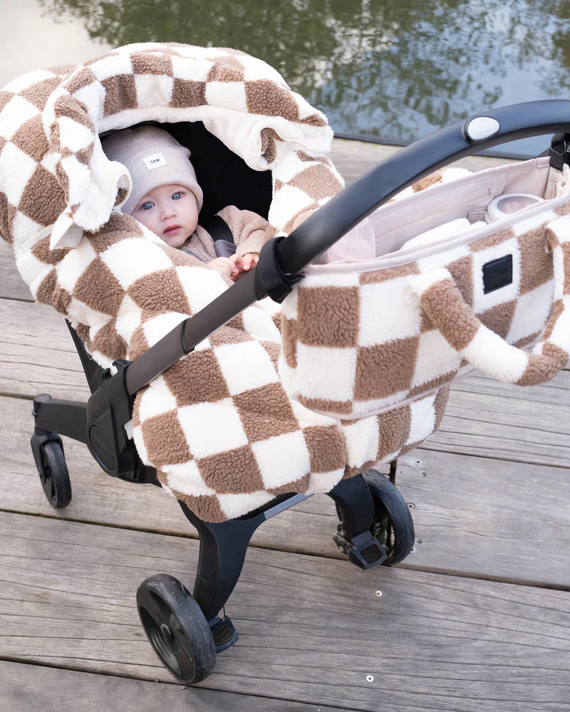 7AM Car Seat Cocoon Checker Berber 0-12M - Image 5