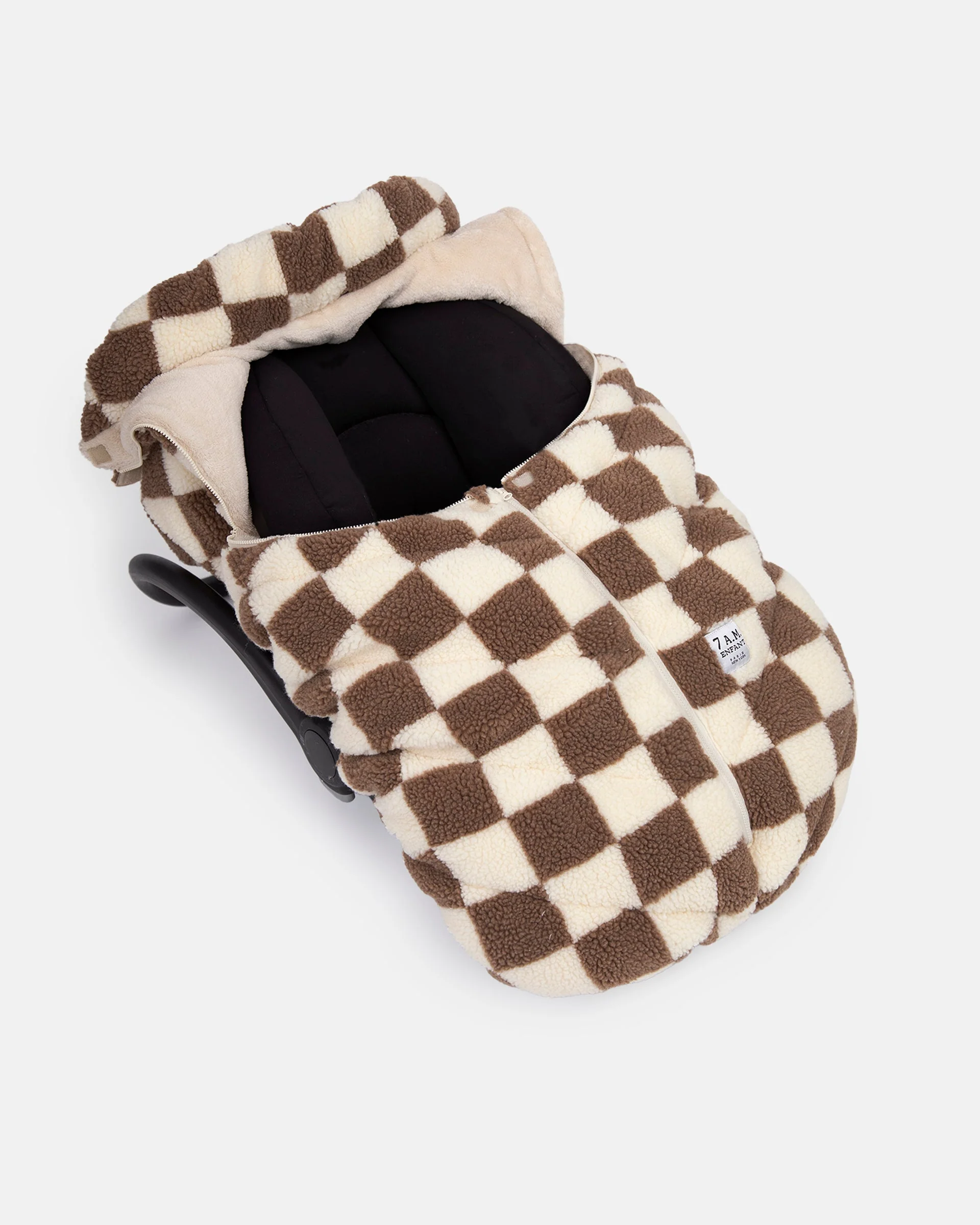 7AM Car Seat Cocoon Checker Berber 0-12M - Image 7