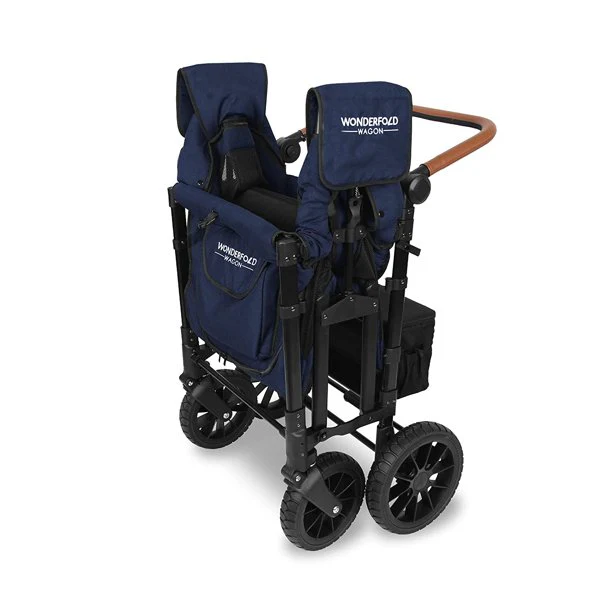 Wonderfold Wagon W4 Luxe Quad Stroller Wagon (4 Seater) - Navy - Image 4