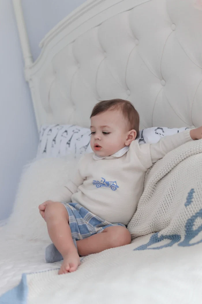 Domani Home Bebe Blue Baby Blanket - Image 2