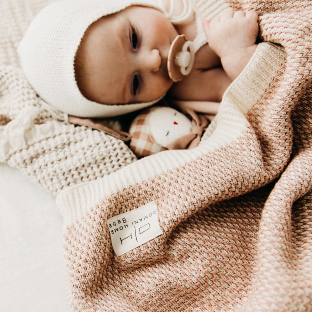 Domani Home Brunello Baby Blanket in Rose - Image 2