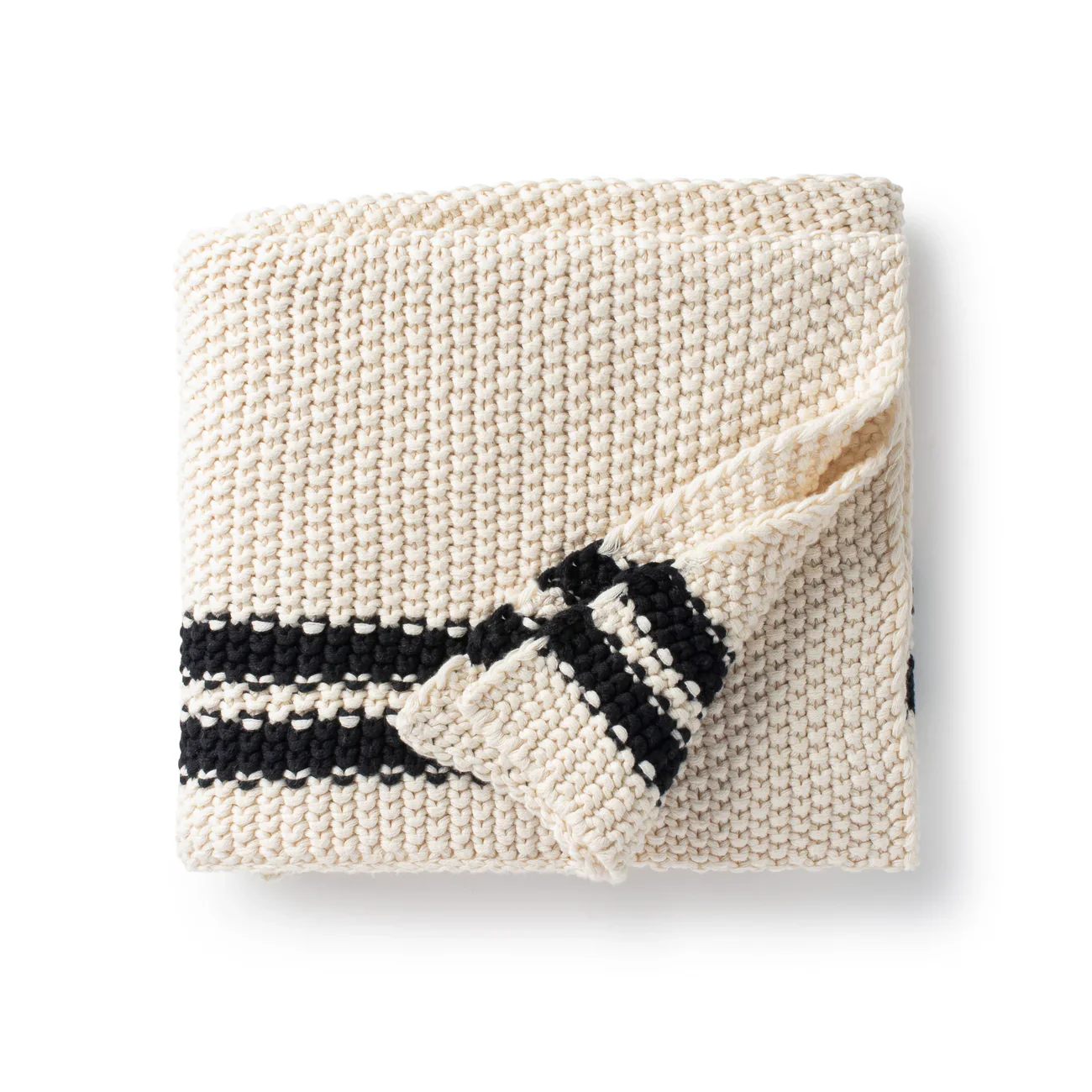 Domani Home Marici Baby Blanket in Black Stripped
