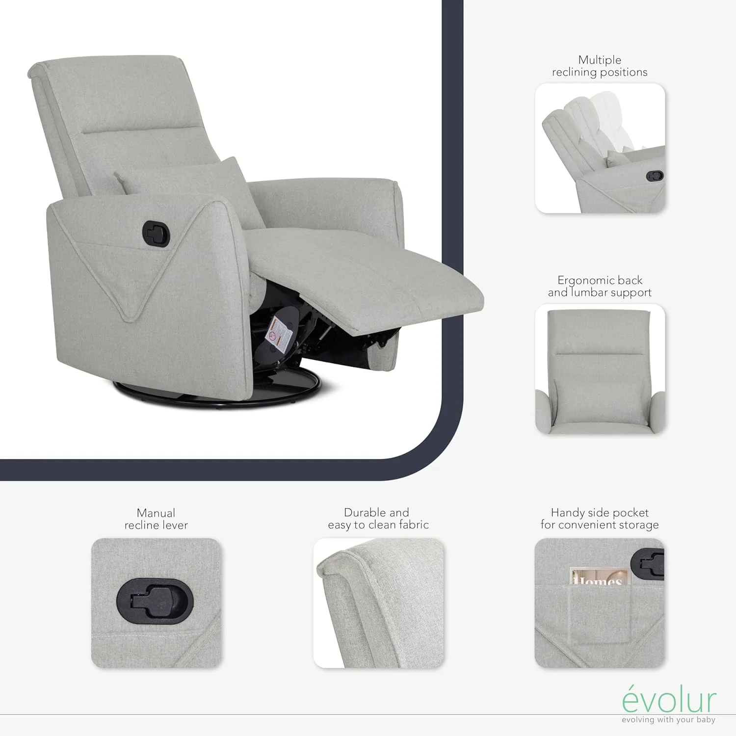 Evolur Sylas Glider Recliner - Image 10