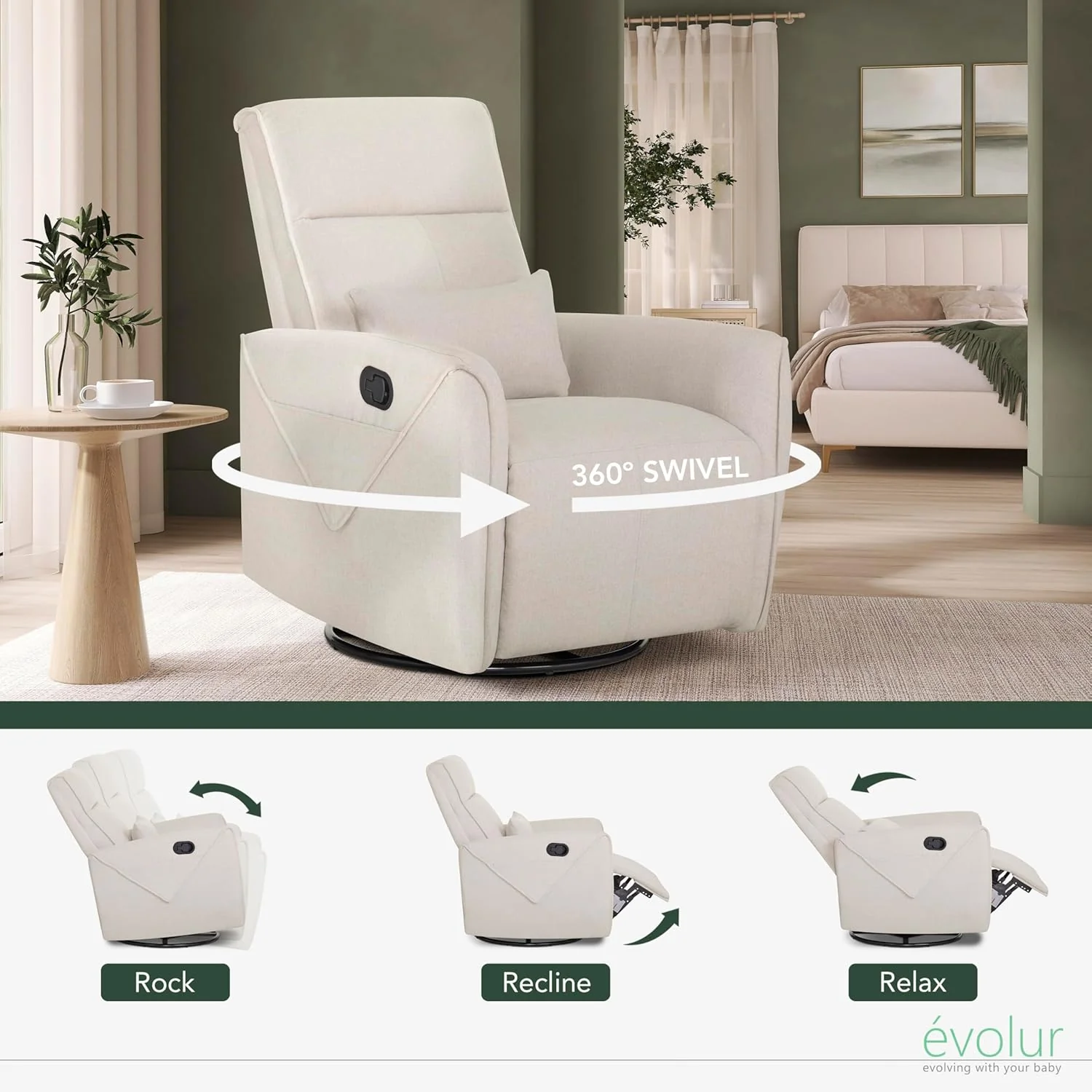 Evolur Sylas Glider Recliner - Image 6