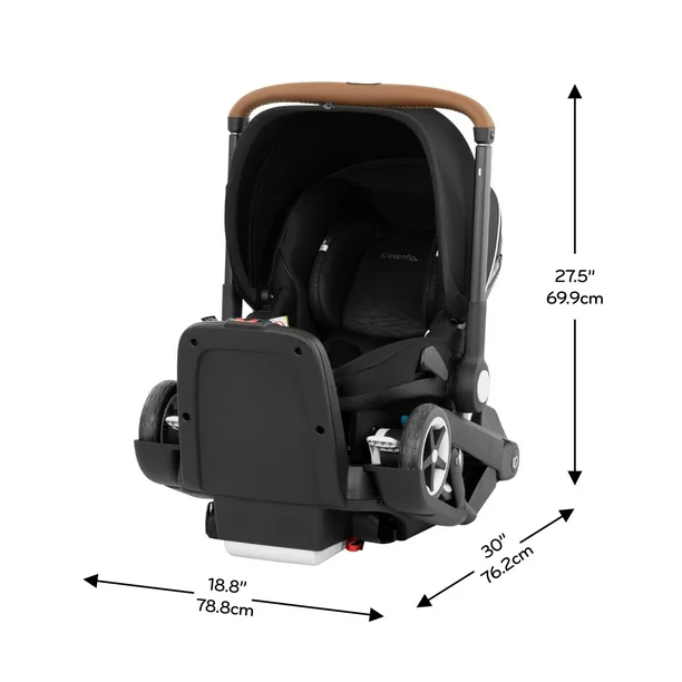 Evenflo Shyft DualRide Infant Car Seat Stroller Combo with Carryall Storage & Extended Canopy - Image 11