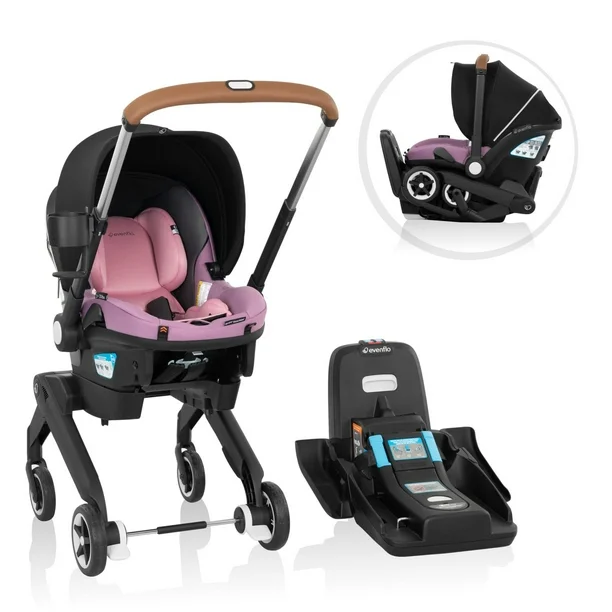 Evenflo Shyft DualRide Infant Car Seat Stroller Combo with Carryall Storage & Extended Canopy - Image 18
