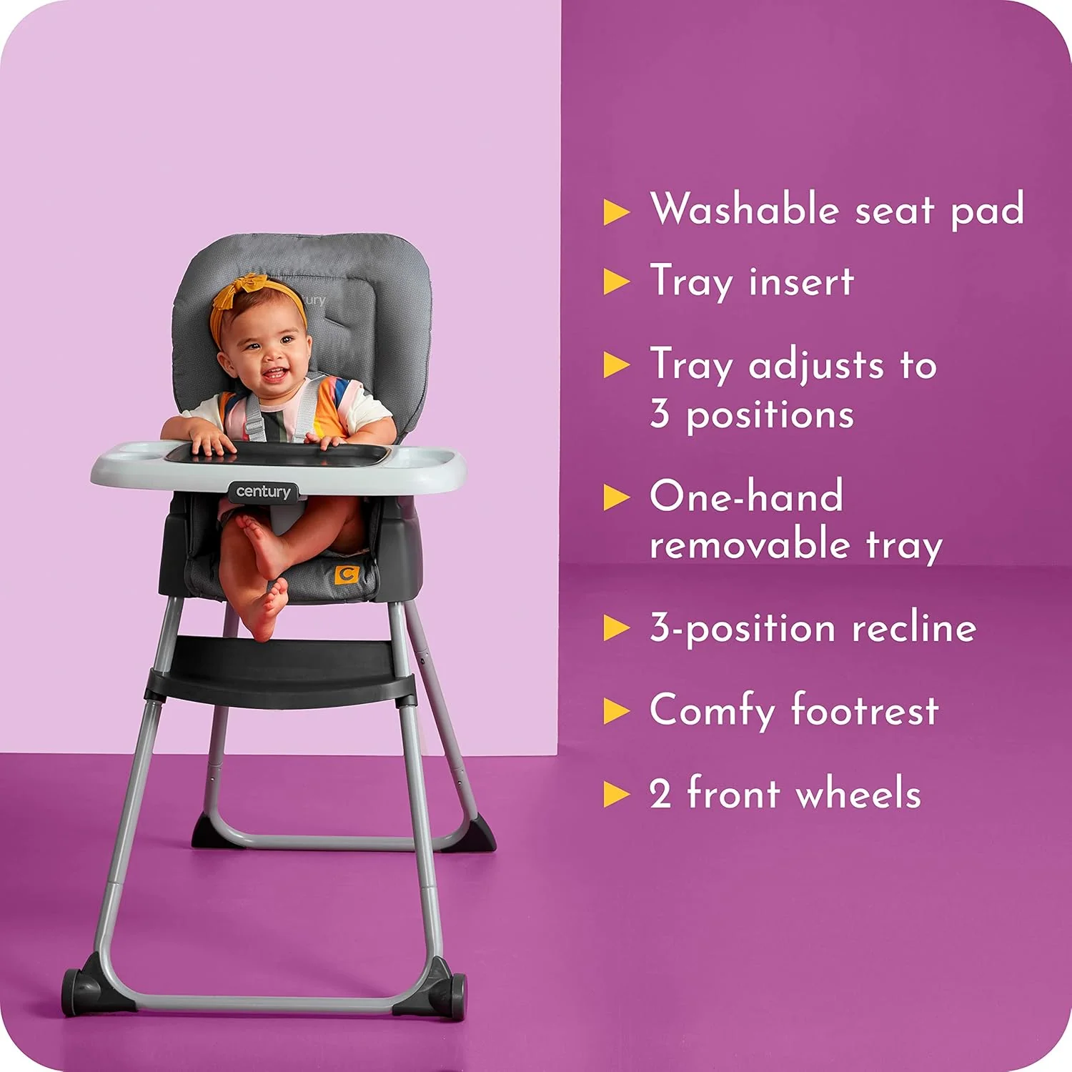 Graco Century Dine On 4 in 1 High Chair, Grows with Child with 4 Modes in Metro - Image 7