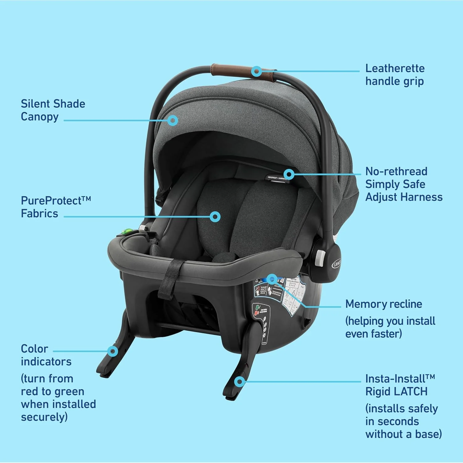 Graco On The Go MAX Infant Car Seat in Ace - Image 5