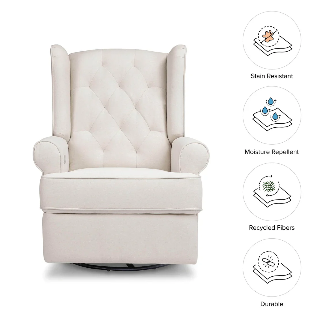 Harbour Power Recliner in Performance Cream Eco-Weave - Image 3