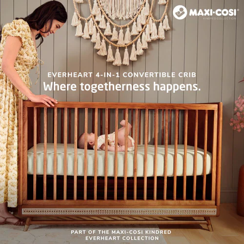 Maxi Cosi Kindred Everheart Island Crib - Walnut Ash - Image 2