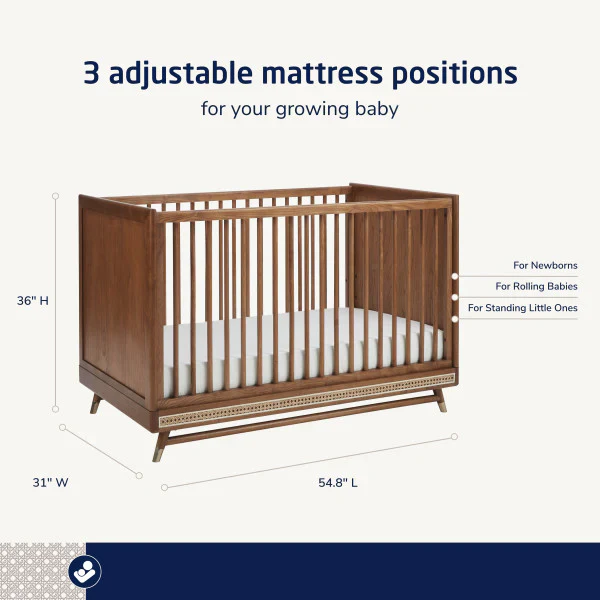 Maxi Cosi Kindred Everheart Island Crib - Walnut Ash - Image 4