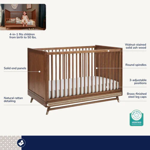 Maxi Cosi Kindred Everheart Island Crib - Walnut Ash - Image 7