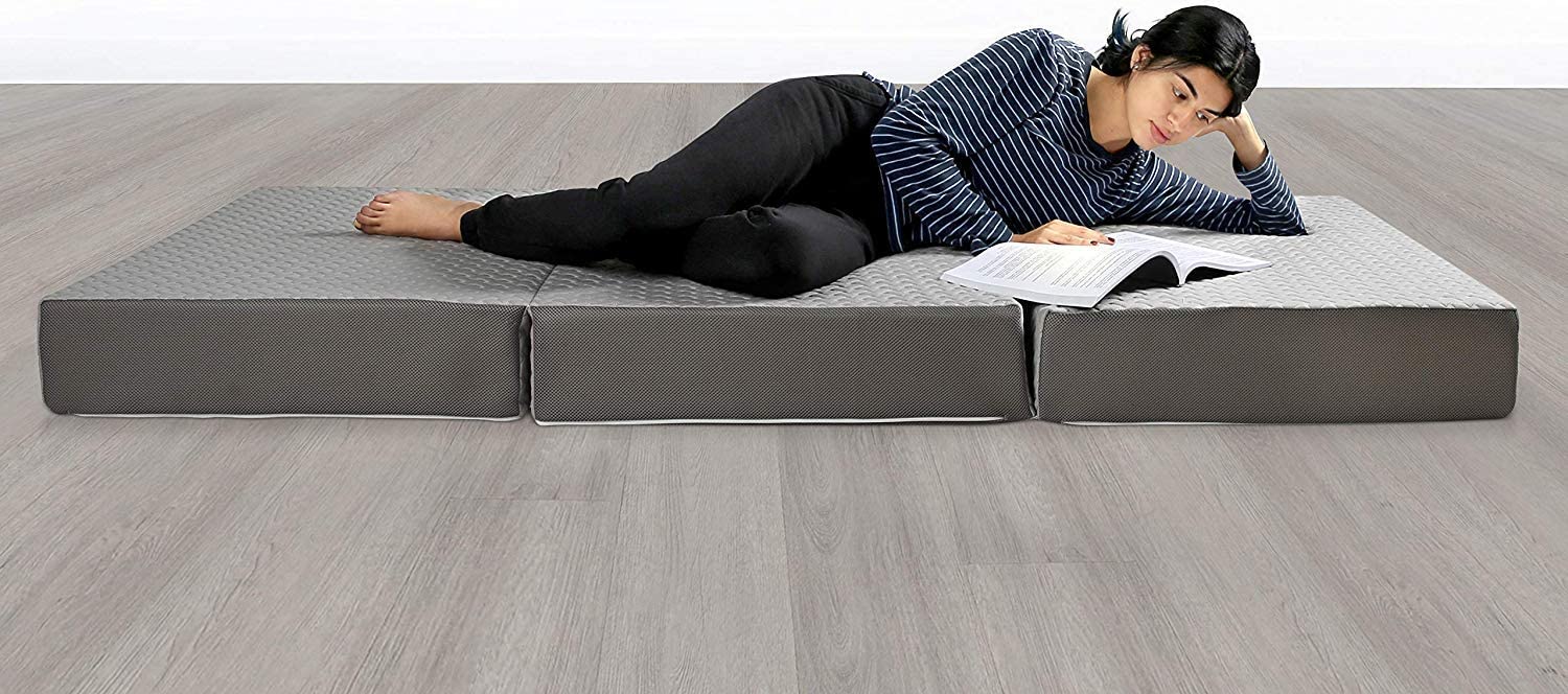 Milliard 6 Inch Memory Foam Tri Folding Mattress with Ultra Soft Removable Cover and NonSlip Bottom 75"x31" - Image 2