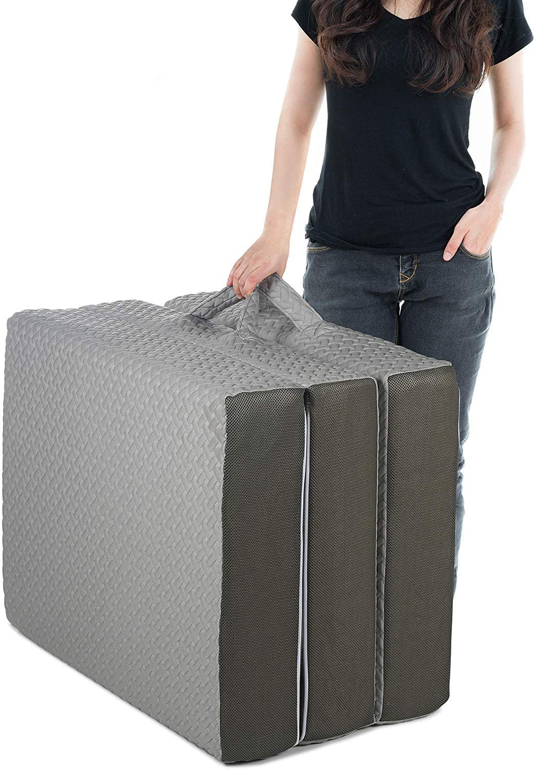 Milliard 6 Inch Memory Foam Tri Folding Mattress with Ultra Soft Removable Cover and NonSlip Bottom 75"x31" - Image 3