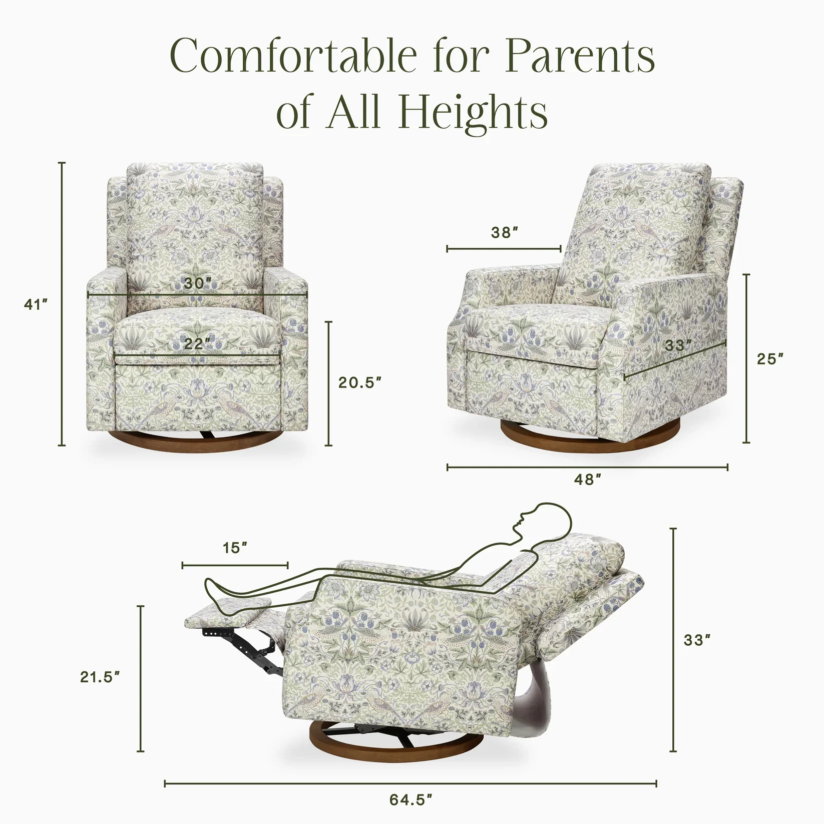 Morris & Co. x Namesake Crewe Recliner & Glider - Image 36