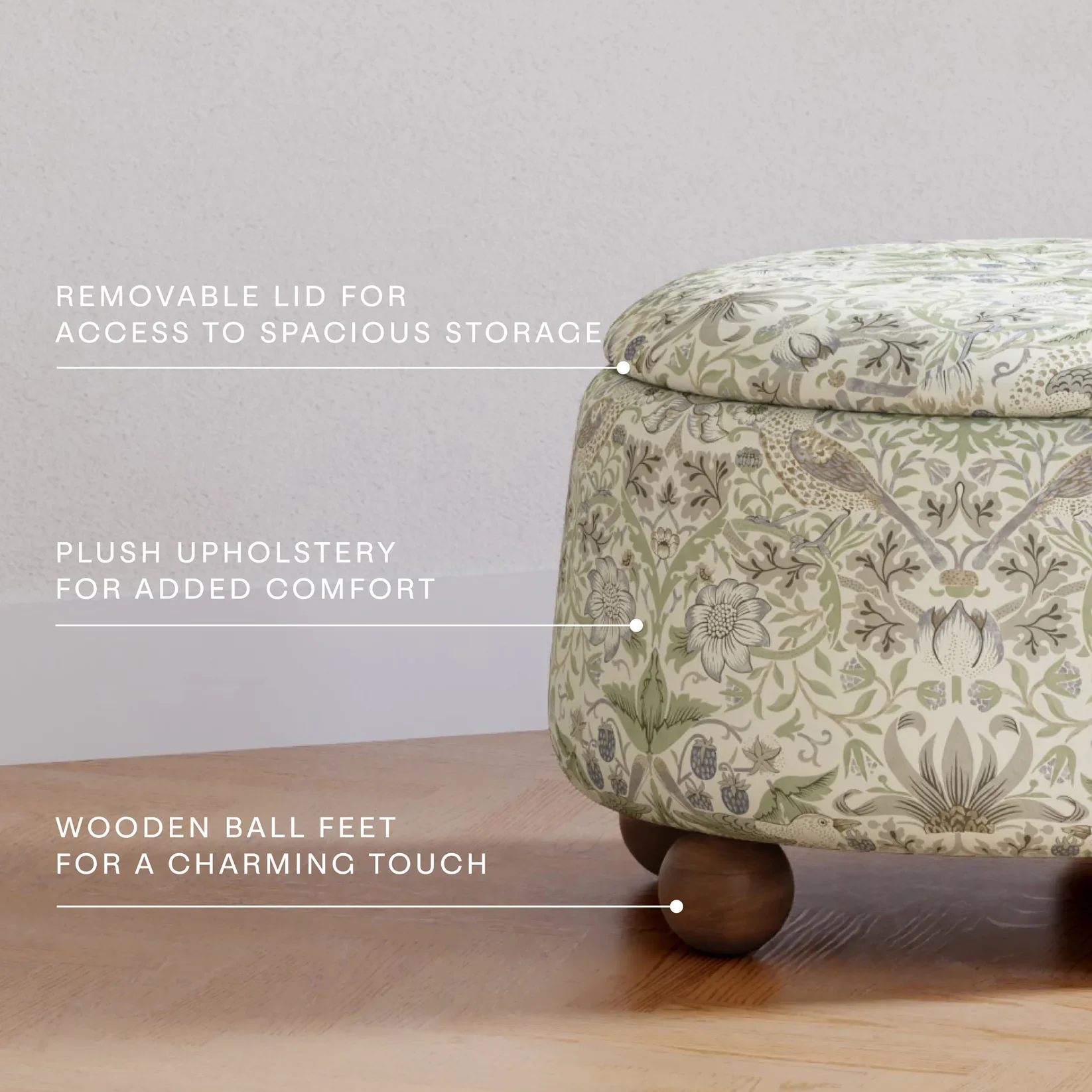 Morris & Co. x Namesake Tuffet Storage Ottoman - Image 32