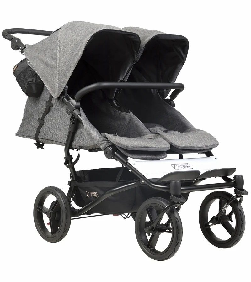 Mountain Buggy Duet Luxury Stroller with Satchel & Bag Clips Herringbone - Image 3