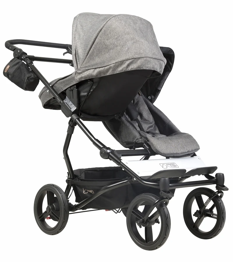 Mountain Buggy Duet Luxury Stroller with Satchel & Bag Clips Herringbone - Image 5