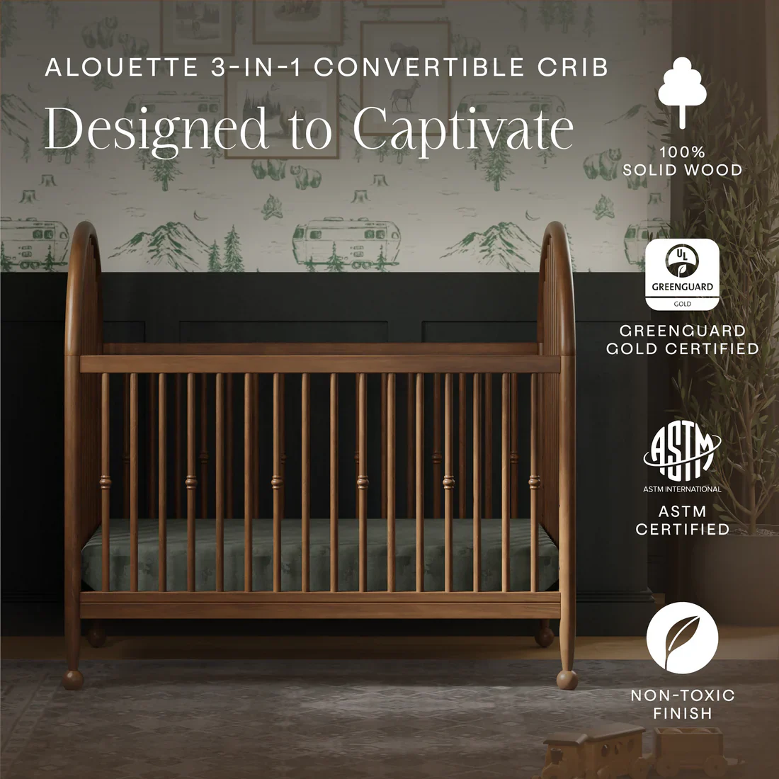 Namesake Alouette 3 in 1 Convertible Spindle Crib - Image 14