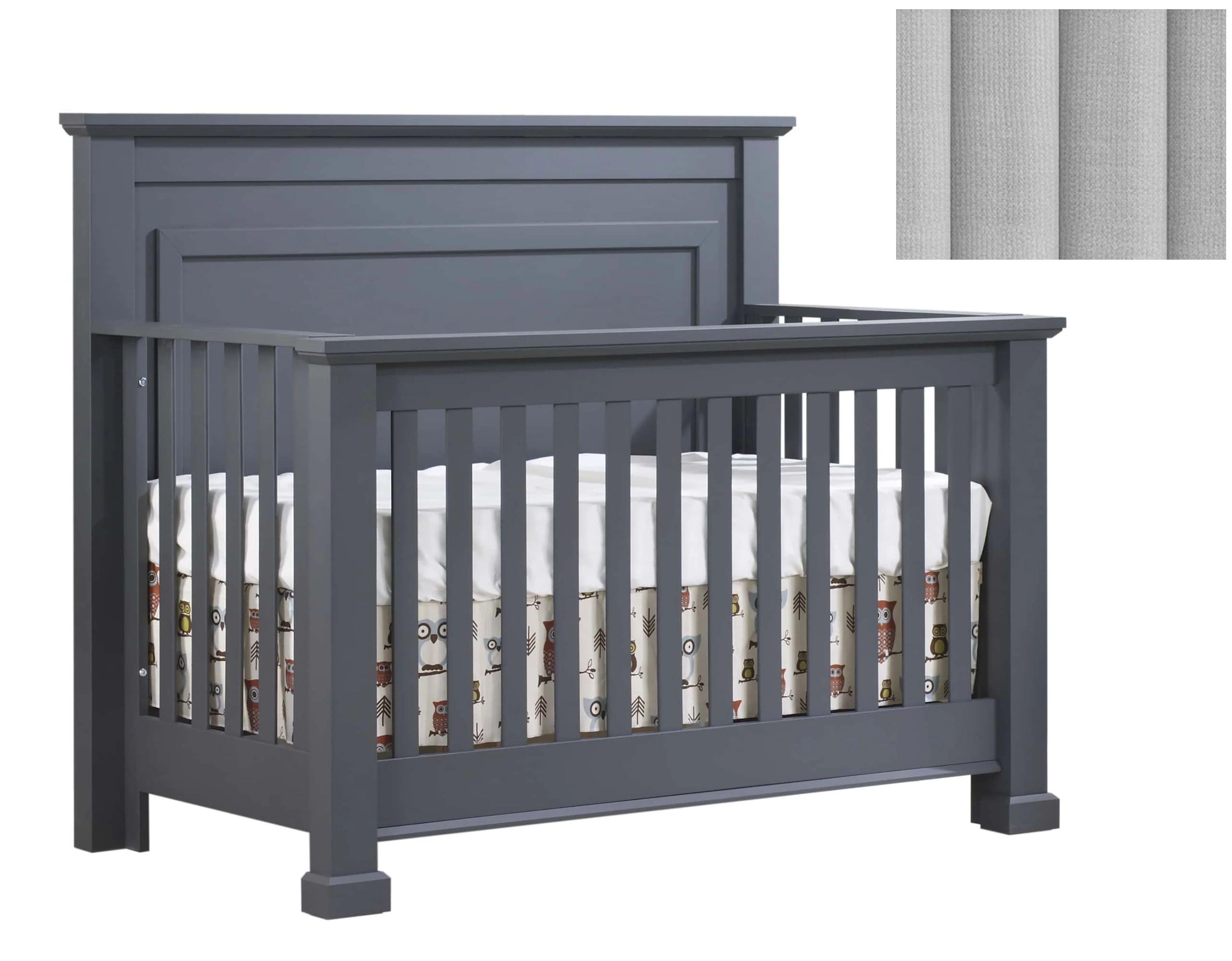 Natart Taylor 5-in-1 Convertible Crib with Tufted Panel - Image 11