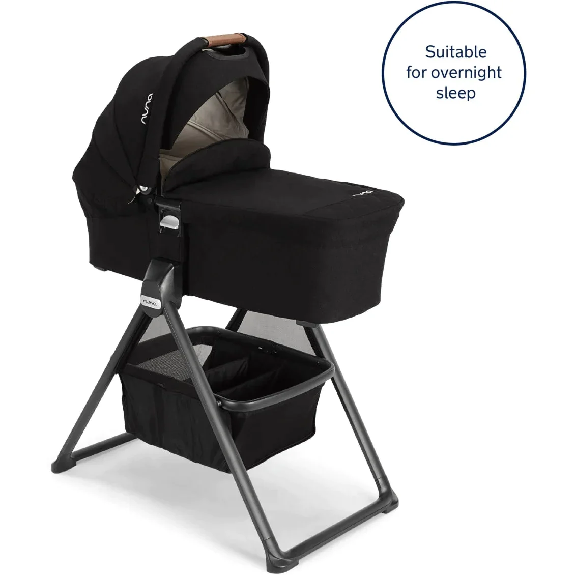 Nuna Mixx Bassinet and Stand in Caviar - Image 2