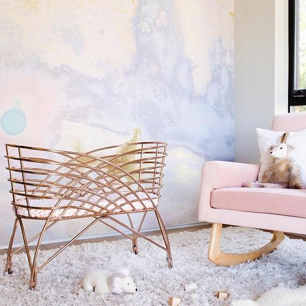 Nursery Works Aura Metal Bassinet Rose Gold - Image 4